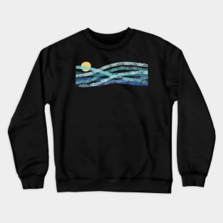 Sunset Wave Lines Crewneck Sweatshirt